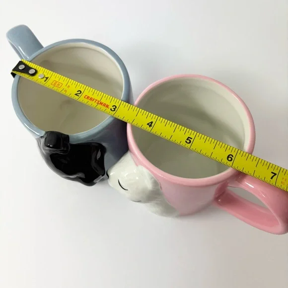 Kiss Cat Coffee Couple Mug Set, Unique Funny Tea Ceramic Cup Set